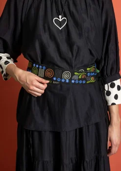 Accessoarer-Gudrun Sjödén Bälte "Jaipur" i bomull Svart