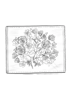 Dukar|Kök & Matplats-Gudrun Sjödén Bordstablett "Wild rose" i ekologisk bomull Henna