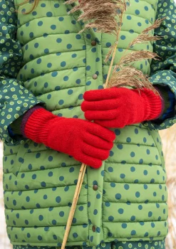 Accessoarer-Gudrun Sjödén Fingervante i lammull Tomat/melange