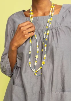 Accessoarer-Gudrun Sjödén Halsband "Jane" i återvunna glaspärlor Natur
