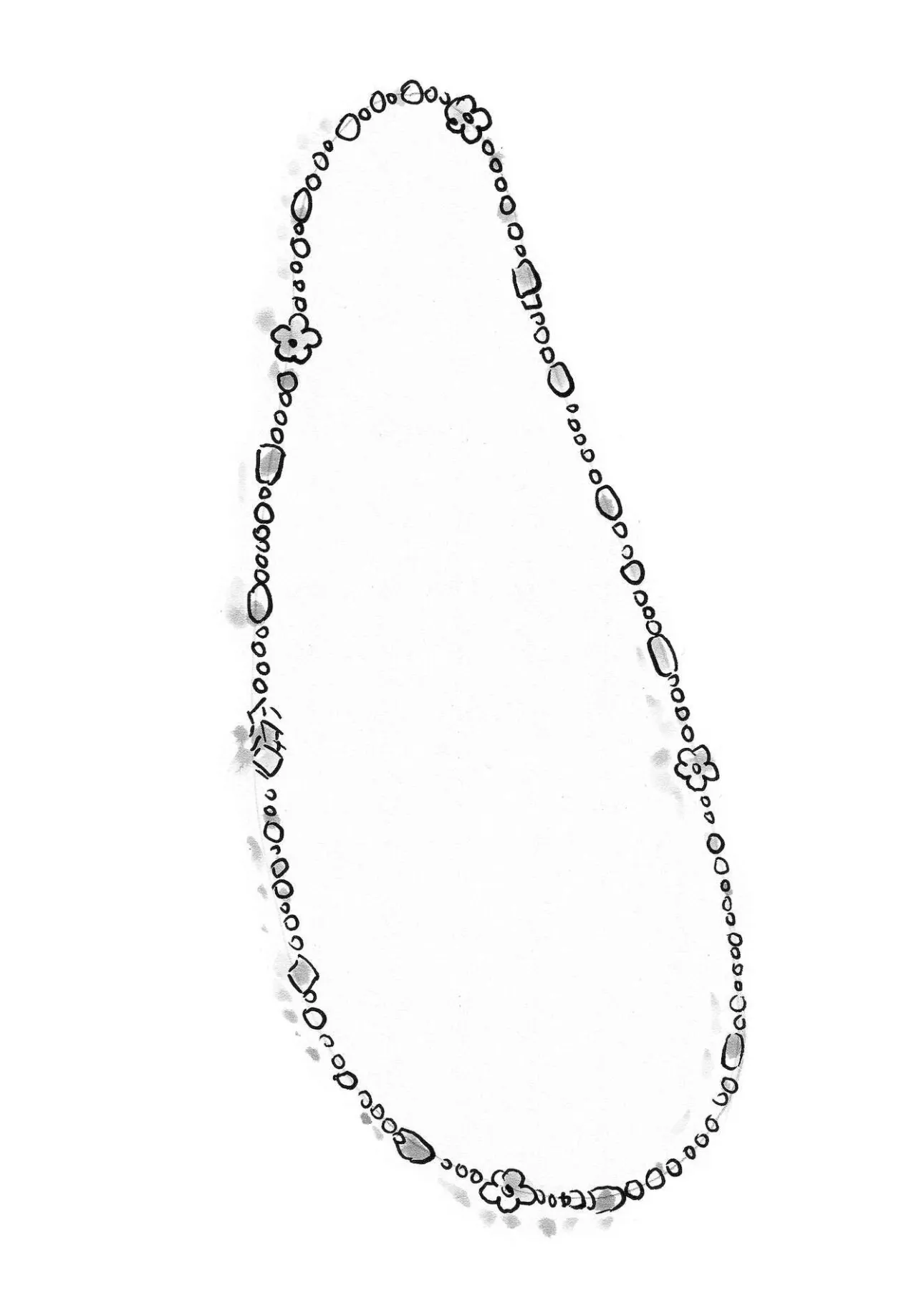 Accessoarer-Gudrun Sjödén Halsband "Jane" i återvunna glaspärlor Midsommarblomster