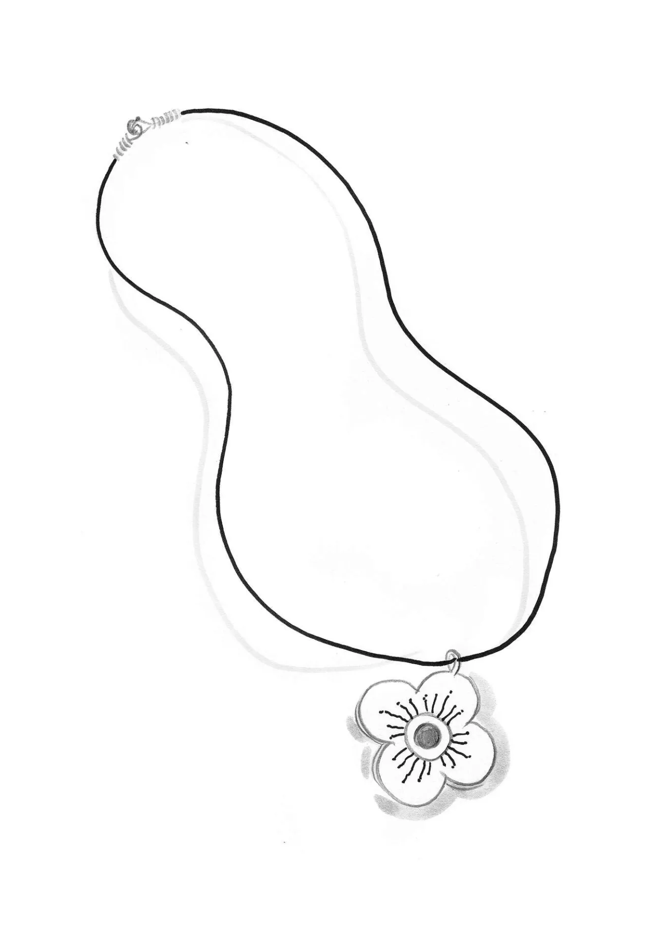 Accessoarer-Gudrun Sjödén Halsband "Ulla" i silver Cerise