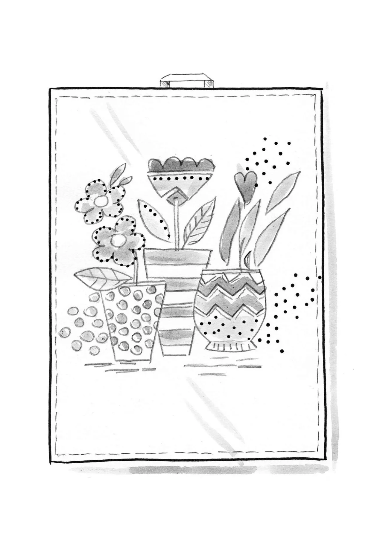 Kök & Matplats-Gudrun Sjödén Kökshandduk "Flower pots" i ekologisk bomull Mint