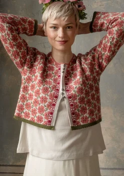 Koftor-Gudrun Sjödén Kofta "Anemone" i ekologisk ull Mörklilja