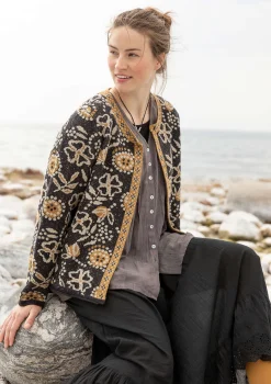 Koftor-Gudrun Sjödén Kofta "Rashmi" i ekologisk bomull Svartkashish