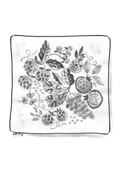 Sovrum|Kök & Matplats-Gudrun Sjödén Kuddfodral "Fruits" i ekologisk bomull Mörkaskgrå