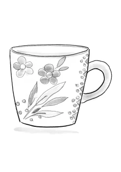 Keramik & Glas|Kök & Matplats-Gudrun Sjödén Mugg "Flower pots" i keramik Äppelgrön