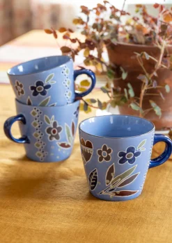 Keramik & Glas|Kök & Matplats-Gudrun Sjödén Mugg "Flower pots" i keramik Blåklocka