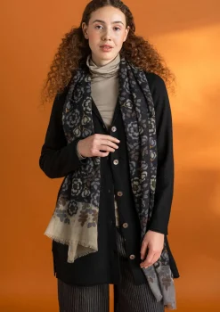 Accessoarer-Gudrun Sjödén Sjal "Astrid" i ull Svart