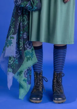 Accessoarer-Gudrun Sjödén Sjal "Astrid" i ull Mörkindigo