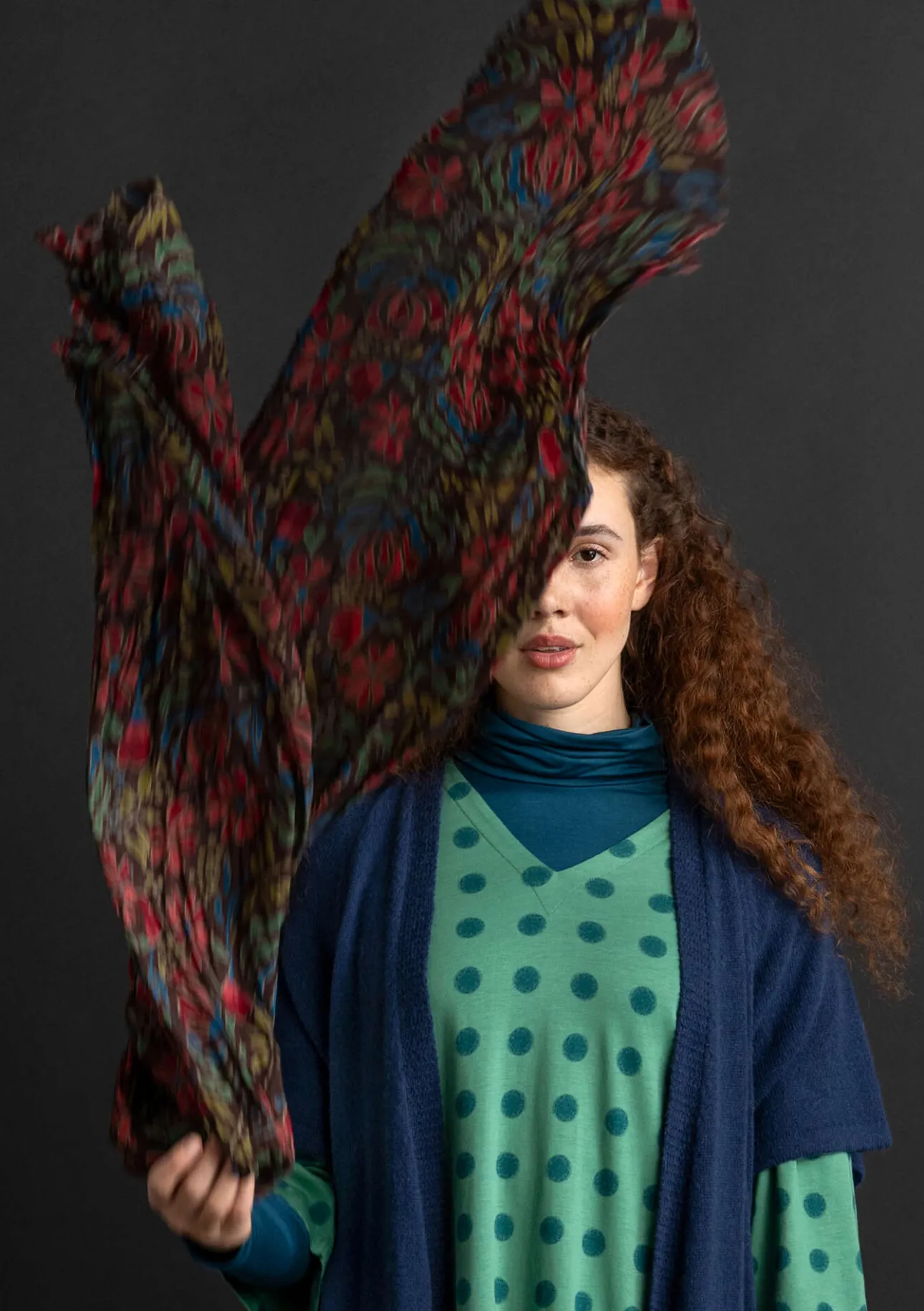 Accessoarer-Gudrun Sjödén Sjal "Hedda" i ekologisk bomull Franskrost