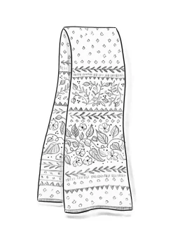 Accessoarer-Gudrun Sjödén Stickad halsduk "Borealis" i ekologisk och återvunnen bomull/ull Aubergine