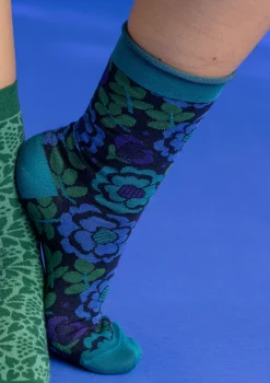 Accessoarer-Gudrun Sjödén Strumpa ”Astrid” i ekologisk bomull Mörkindigo