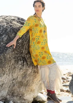Klänningar-Gudrun Sjödén Trikåklänning "Bhumika" i ekologisk bomull/modal Ananas