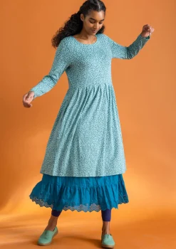 Klänningar-Gudrun Sjödén Trikåklänning "Helga" i lyocell/elastan Jade/mönstrad