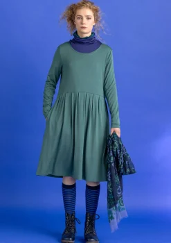 Klänningar-Gudrun Sjödén Trikåklänning "Helga" i lyocell/elastan Opalgrön