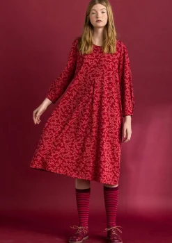 Klänningar-Gudrun Sjödén Trikåklänning "Ylva" i ekologisk bomull/elastan Granatäpple/mönstrad