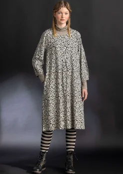 Klänningar-Gudrun Sjödén Trikåklänning "Ylva" i ekologisk bomull/elastan Svart/mönstrad