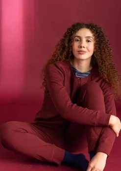 Leggings-Gudrun Sjödén Trikåleggings i ekologisk bomullsrib Rost