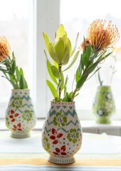 Keramik & Glas|Dekoration & Tillbehör-Gudrun Sjödén Vas "Wild rose" i keramik Oblekt