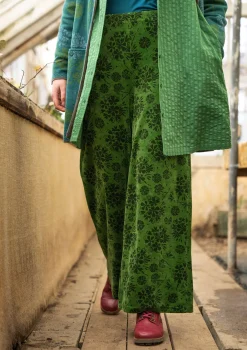 Byxor-Gudrun Sjödén Velourbyxa "Selma" i ekologisk bomull/återvunnen polyester Gräsgrön