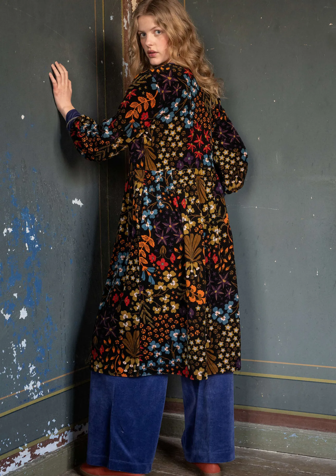 Klänningar-Gudrun Sjödén Velourklänning "Katla" i ekologisk bomull/återvunnen polyester Svart