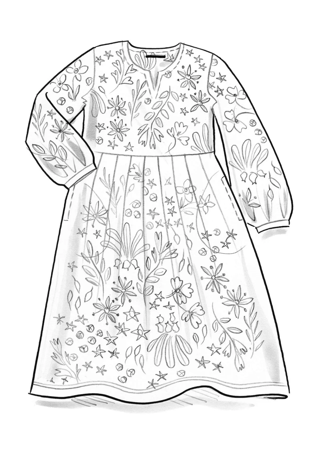 Klänningar-Gudrun Sjödén Velourklänning "Katla" i ekologisk bomull/återvunnen polyester Veronagrön