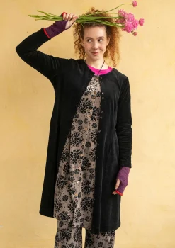 Klänningar-Gudrun Sjödén Velourklänning "Selma" i ekologisk bomull/återvunnen polyester Svart