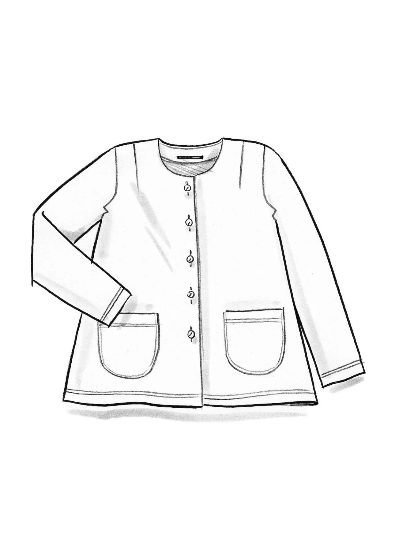 Koftor|Toppar & Tröjor-Gudrun Sjödén Velourkofta i ekologisk bomull/återvunnen polyester Granatäpple