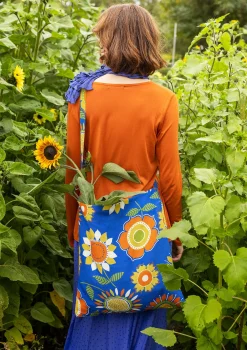 Väskor & Tygpåsar-Gudrun Sjödén Väska "Sunflower" i ekologisk bomull/lin Kornblå