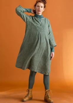 Klänningar-Gudrun Sjödén Vävd klänning ”Asta” i lin Hopper/mönstrad