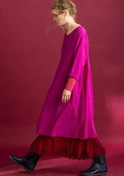 Klänningar-Gudrun Sjödén Vävd klänning ”Hedda” i ekologisk bomull Cerise