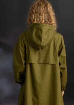 Kappor & Jackor-Gudrun Sjödén Vävd regnjacka ”Hedda” i ekologisk bomull Mörkoliv